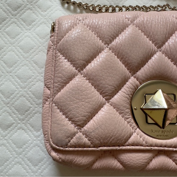 Kate Spade Quilted Pink Leather Crossbody Bag Gold Hardware (2014) - Well Used - Picture 6 of 12